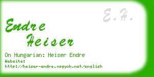 endre heiser business card